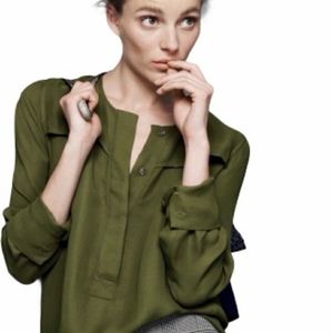 J.Crew Covered Button Crepe Tunic